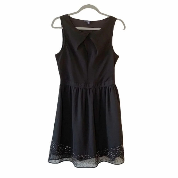 American Eagle Black‎ Sleeveless Dress Cutout Detail Sparkles Beaded Size 6 New - Picture 1 of 8